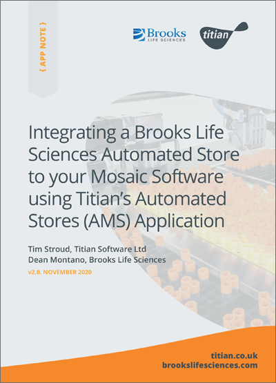 使用Titian 's Aubetway官网开户apptomated Stores (AMS)应用程序将布鲁克斯生命科学自动化商店集成到您的马赛克软件中