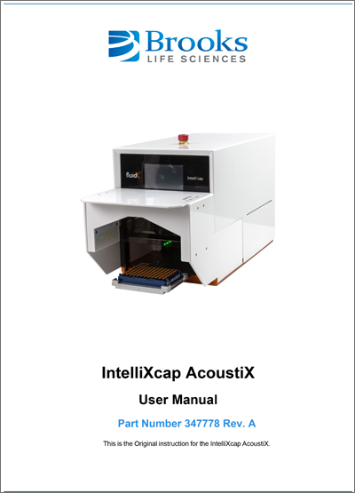 IntelliXcap™ Automated Screw Cap Decapper/Recapper Acoustic 96-format Manual