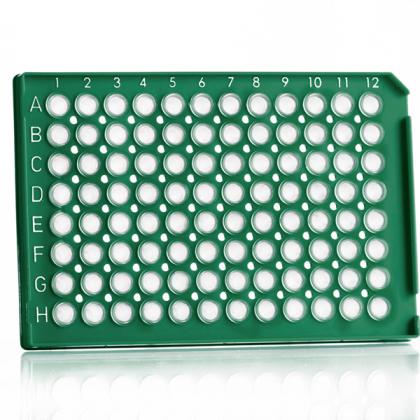 4ti-0730/G | FrameStar®96井半裙式PCR板，带竖立，ABI®风格|正面