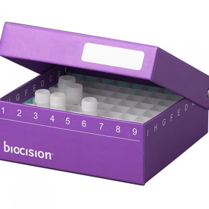 BCS-217P | TruCool Hinged CryoBox, 81-Place, With Holes, Purple