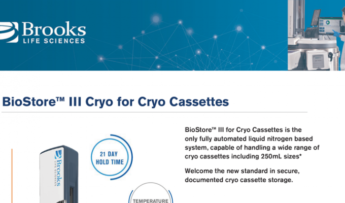 BioStore™III Cryo用于低温磁带飞行片