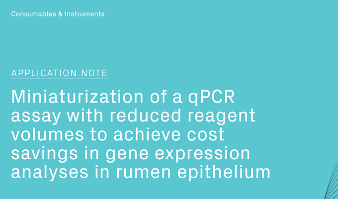 用减少试剂量的QPCR测定的小型化，以节省瘤胃上皮的基因表达分析成本