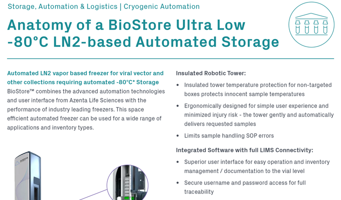 BioStore™-80°C LN2的自动存储系统的解剖结构